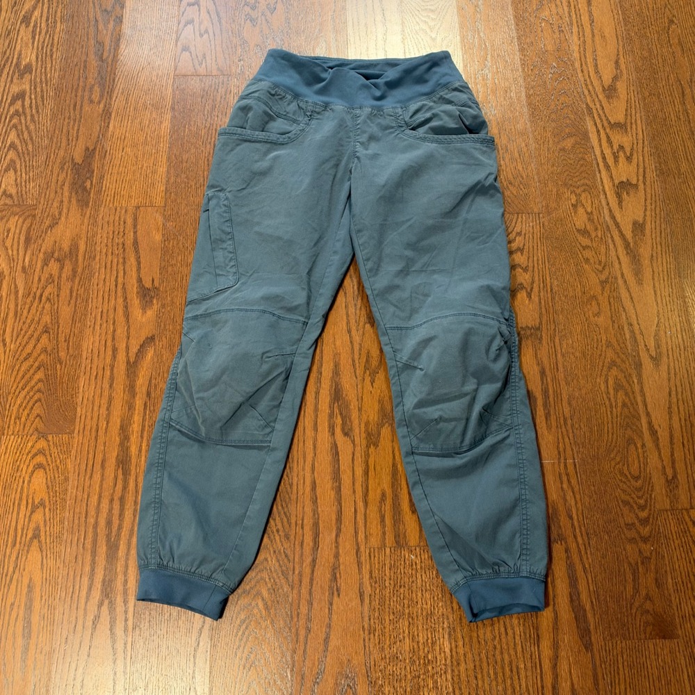 Prana Kanab Women Small Slate Blue Organic Cotton Climbing Joggers